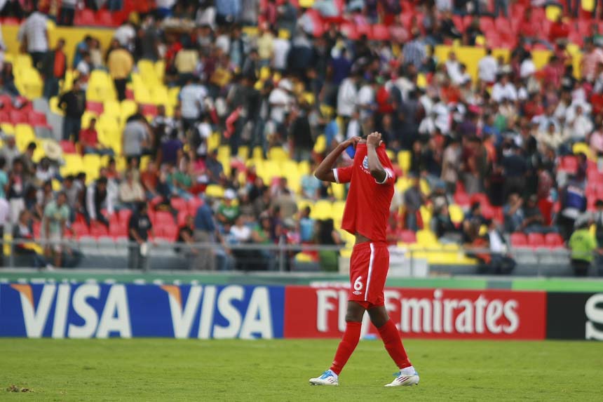 England's Nat Chalobah looks dejected at the final whistle.
